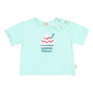 Búho - Ice Cream Print Organic Cotton T-Shirt | Aqua