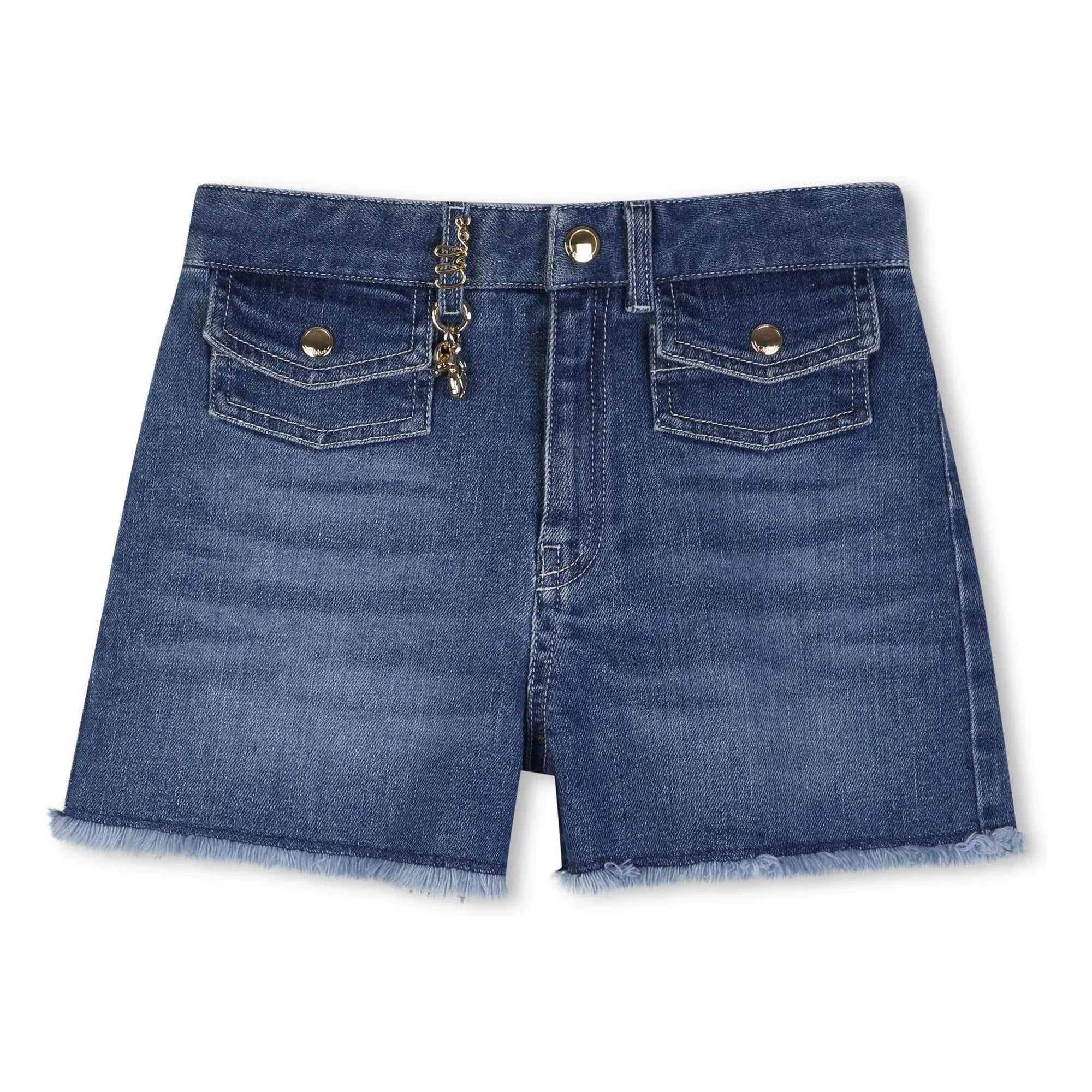 Chloé - Organik Denim Şort | Mavi