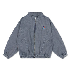 Repose AMS - Striped Organic Cotton Windbreaker | Blue