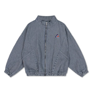 Repose AMS - Striped Organic Cotton Windbreaker | Blue