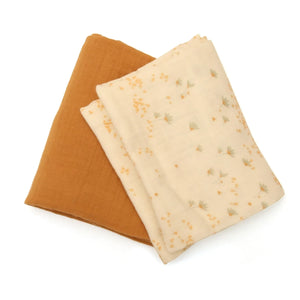 Charlie Crane - Doli Swaddle Wraps - Set of 2 | Camel