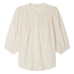 Sessùn - Çizgili Bluz Savi | Ekru