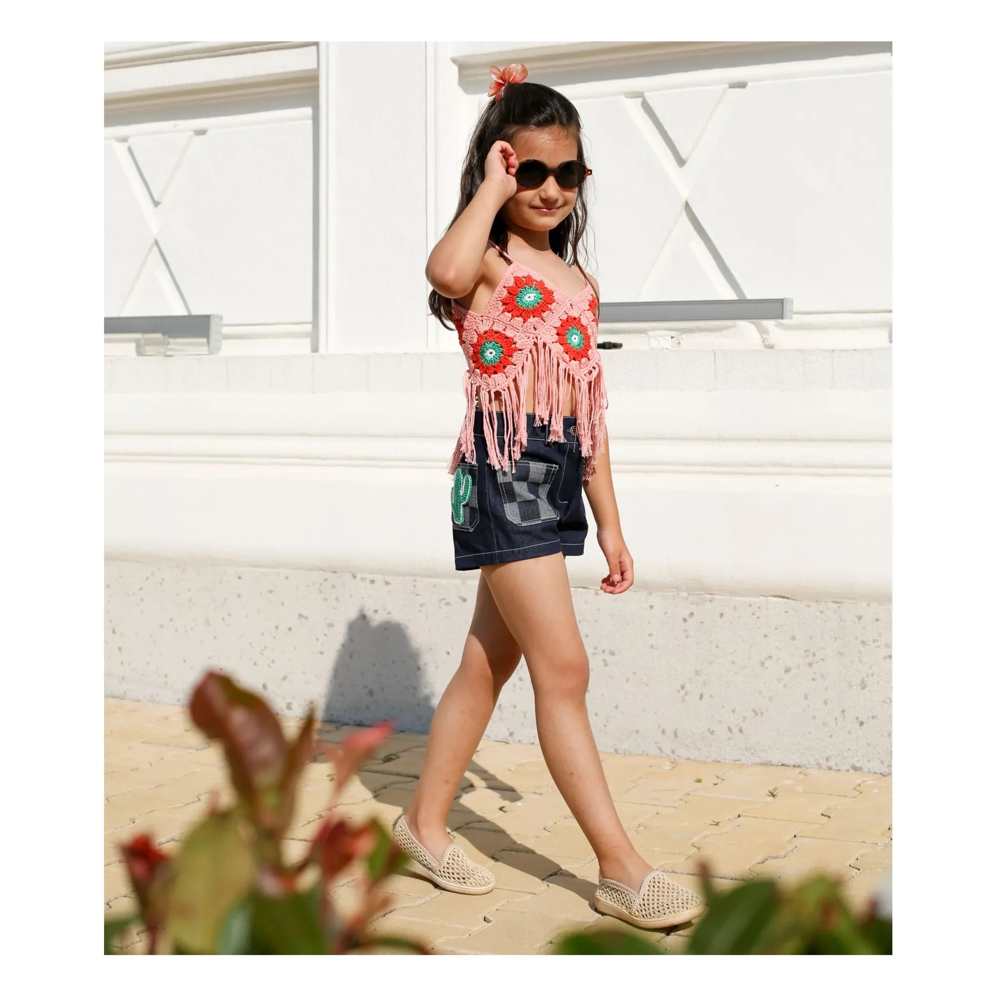 Kalinka - Atacama Crochet Fringed Top | Pink