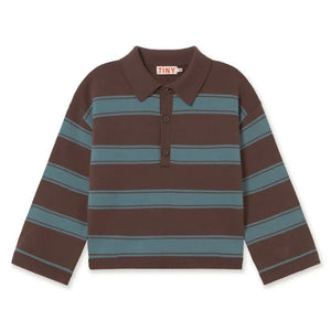 Tinycottons - Striped Polo Shirt | Brown