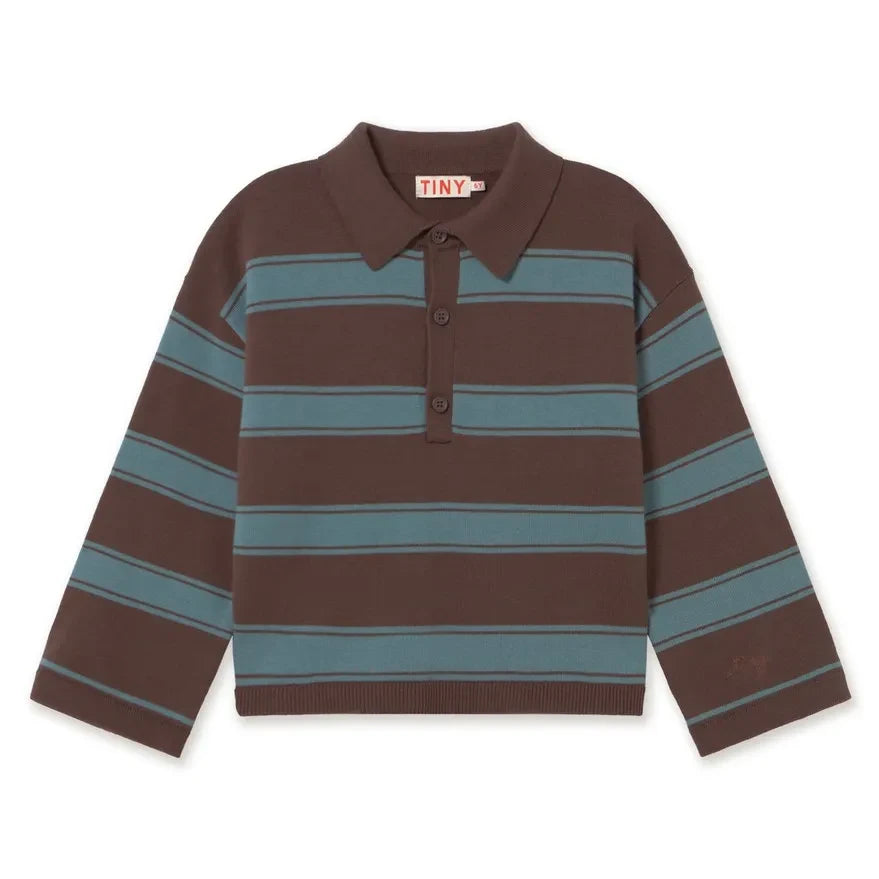 Tinycottons - Striped Polo Shirt | Brown