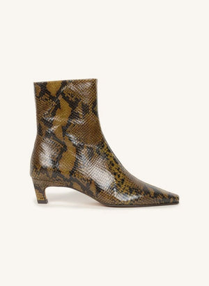 Bobbies - Lauren Python Leather Boots | Khaki