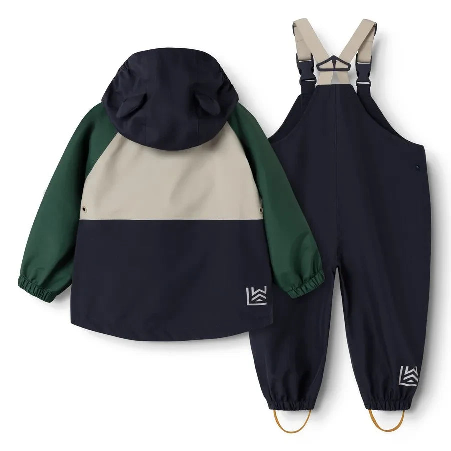 Liewood - Manu Colorblock Rain Set Made from Recycled Fibers | Dark green