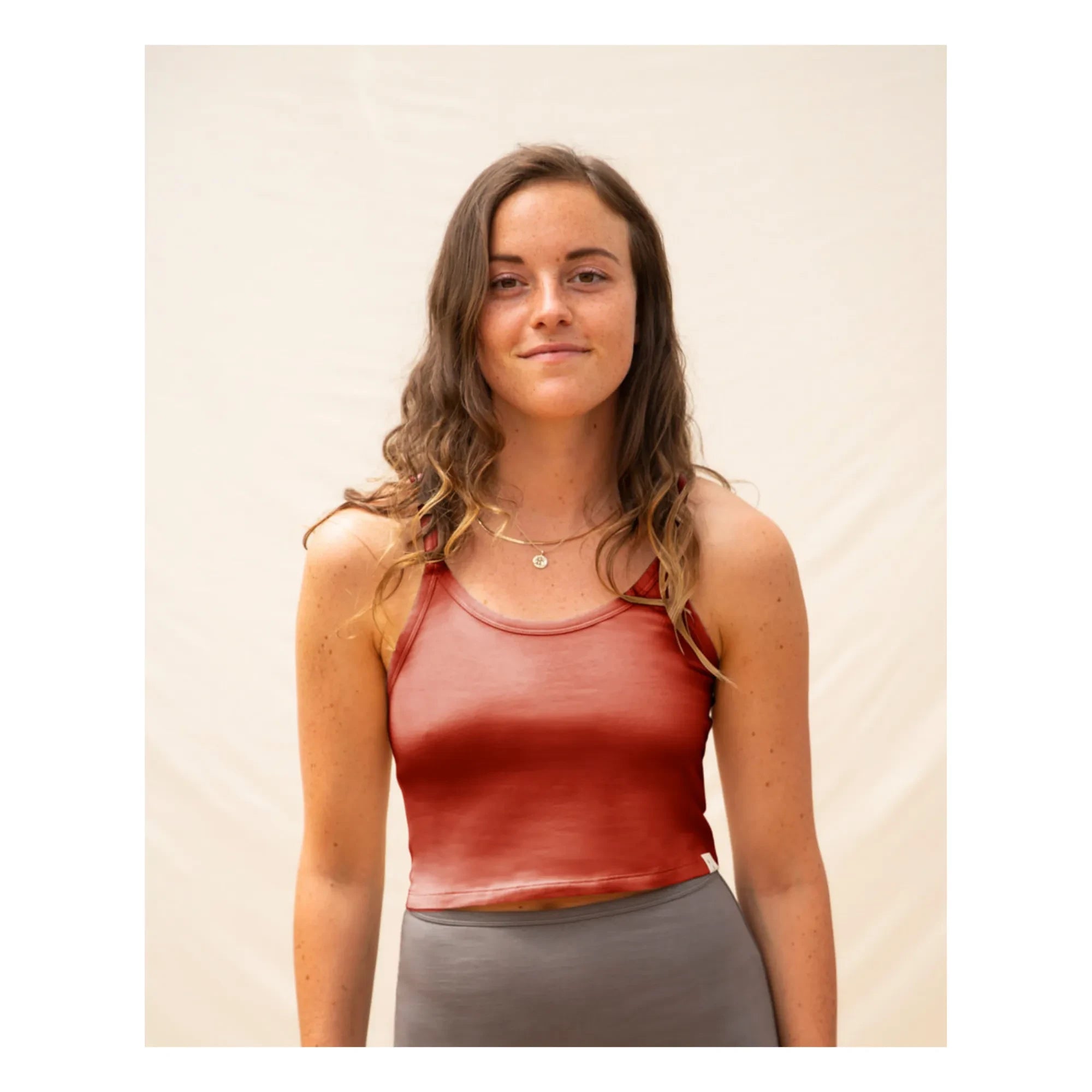 Matona - Organik Pamuk Crop Top - Kadın Koleksiyonu | Tuğla kırmızısı