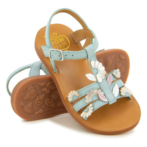 Pom d'Api - Plagette Multi Daisy sandals | Turquoise