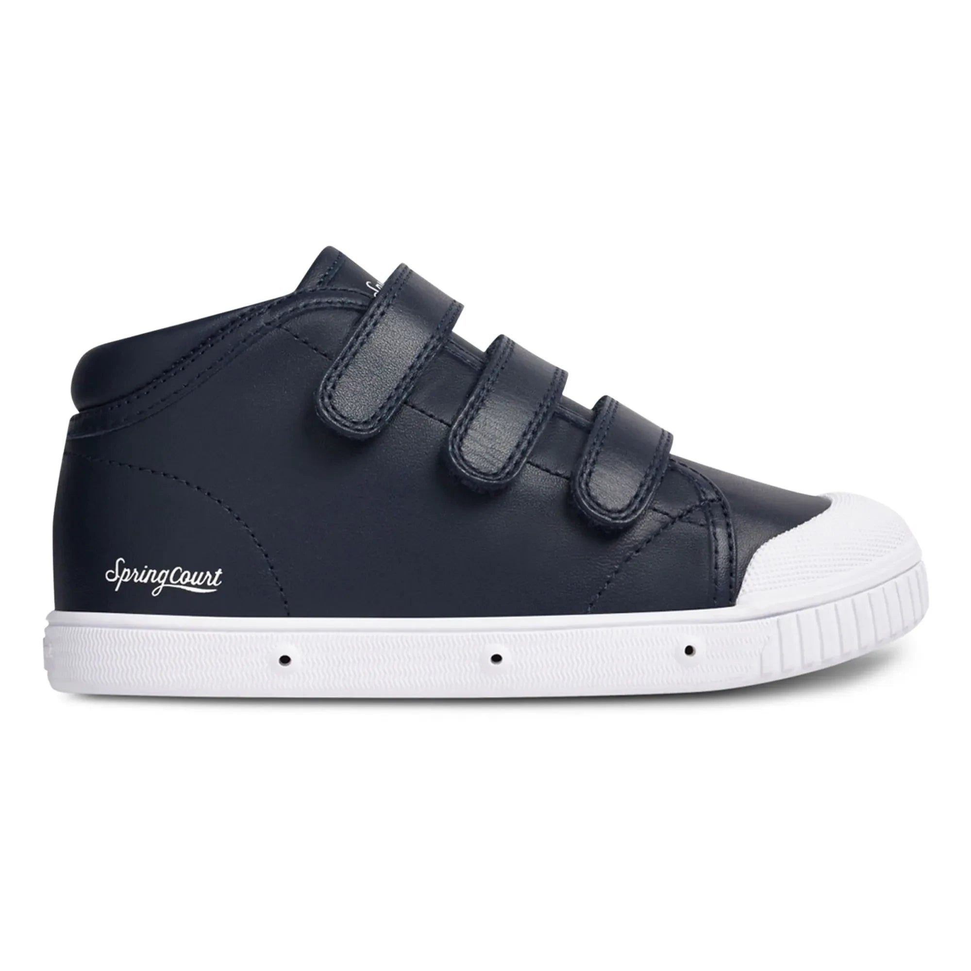 Spring Court - B2 Nappa High-Top Sneakers with Velcro | Navy Blue