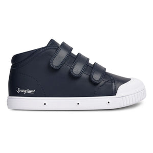 Spring Court - B2 Nappa High-Top Sneakers with Velcro | Navy Blue