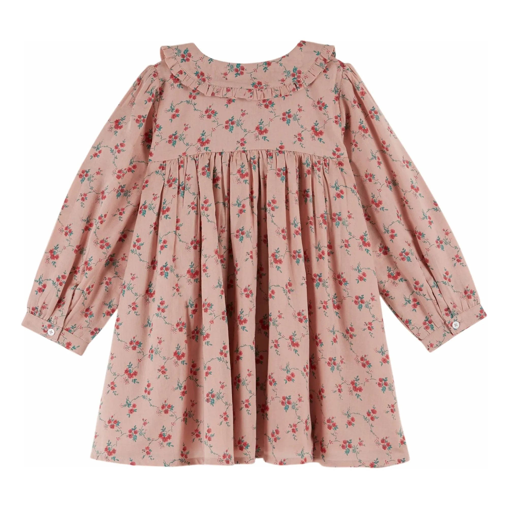 Emile et Ida - Floral Claudine Collar Dress | Pink