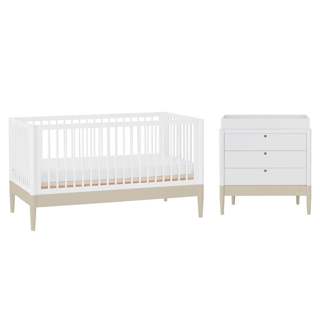 Gaia Baby Eos Cot & Dresser Set-Nursery Sets-Desert Sage/ White- | Natural Baby Shower