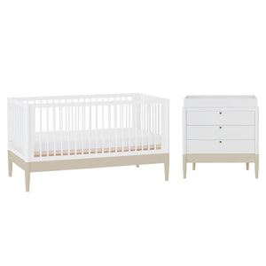 Gaia Baby Eos Cot & Dresser Set-Nursery Sets-Desert Sage/ White- | Natural Baby Shower