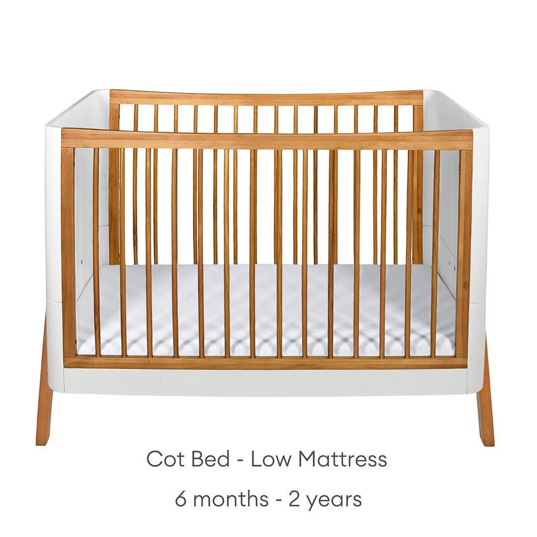 Gaia Baby Hera 'Studio Edit" Two Piece Set (Cot & Dresser) - White / Oak-Nursery Sets-White / Oak-Without Mattress | Natural Baby Shower