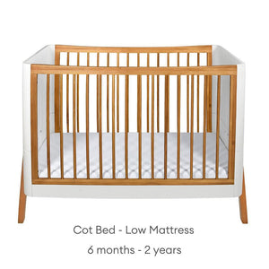 Gaia Baby Hera 'Studio Edit" Two Piece Set (Cot & Dresser) - White / Oak-Nursery Sets-White / Oak-Without Mattress | Natural Baby Shower