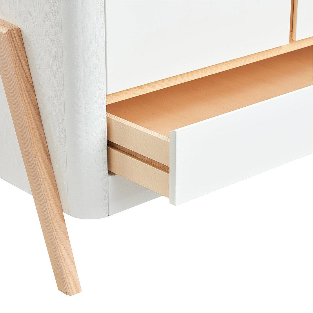 Gaia Baby Hera Cot Bed + Dresser + Wardrobe Three Piece Bundle - Scandi-White + Natural-Nursery Sets- | Natural Baby Shower