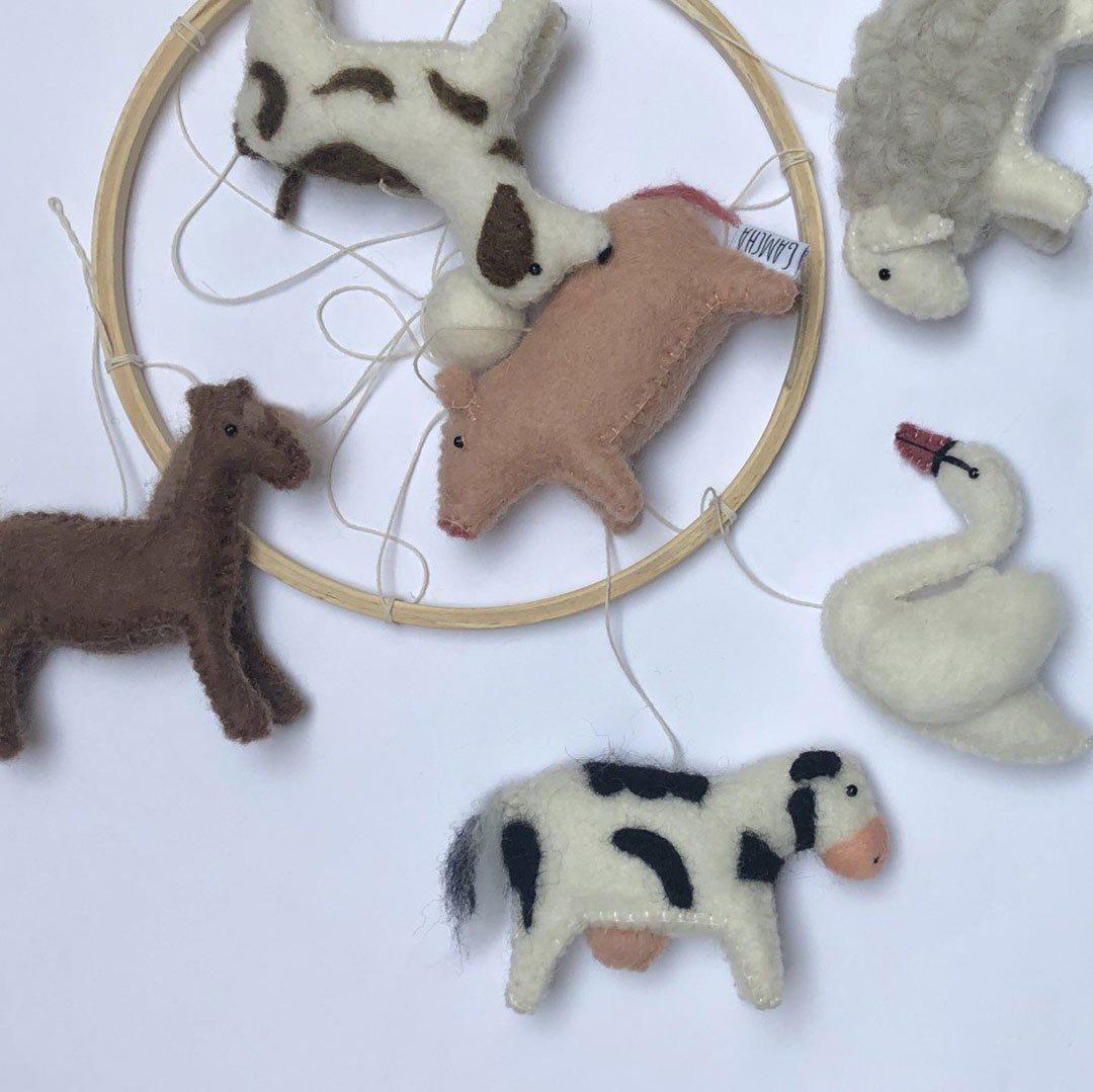 GAMCHA Mobile - Farm Animals-Baby Mobiles-Farm Animals- | Natural Baby Shower