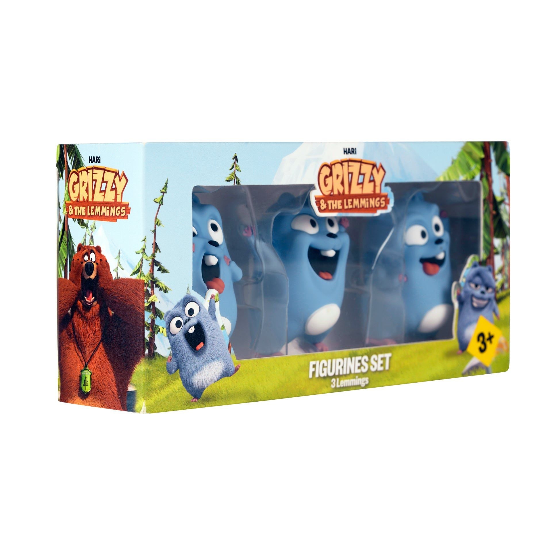Grizzy and the Lemmings - 3 Piece Leming Figure Toy