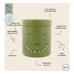 Trixie - İzotermal öğle yemeği kutusu 350 ml Mr Dino | Yeşil
