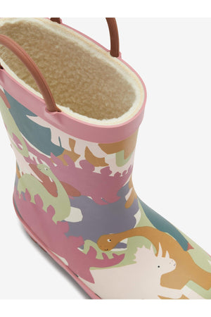 KidyLove - Dinosaur Patterned Children's Winter and Rain Boots with Handles - 26.5 