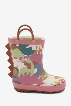 KidyLove - Dinosaur Patterned Children's Winter and Rain Boots with Handles - 30.5 