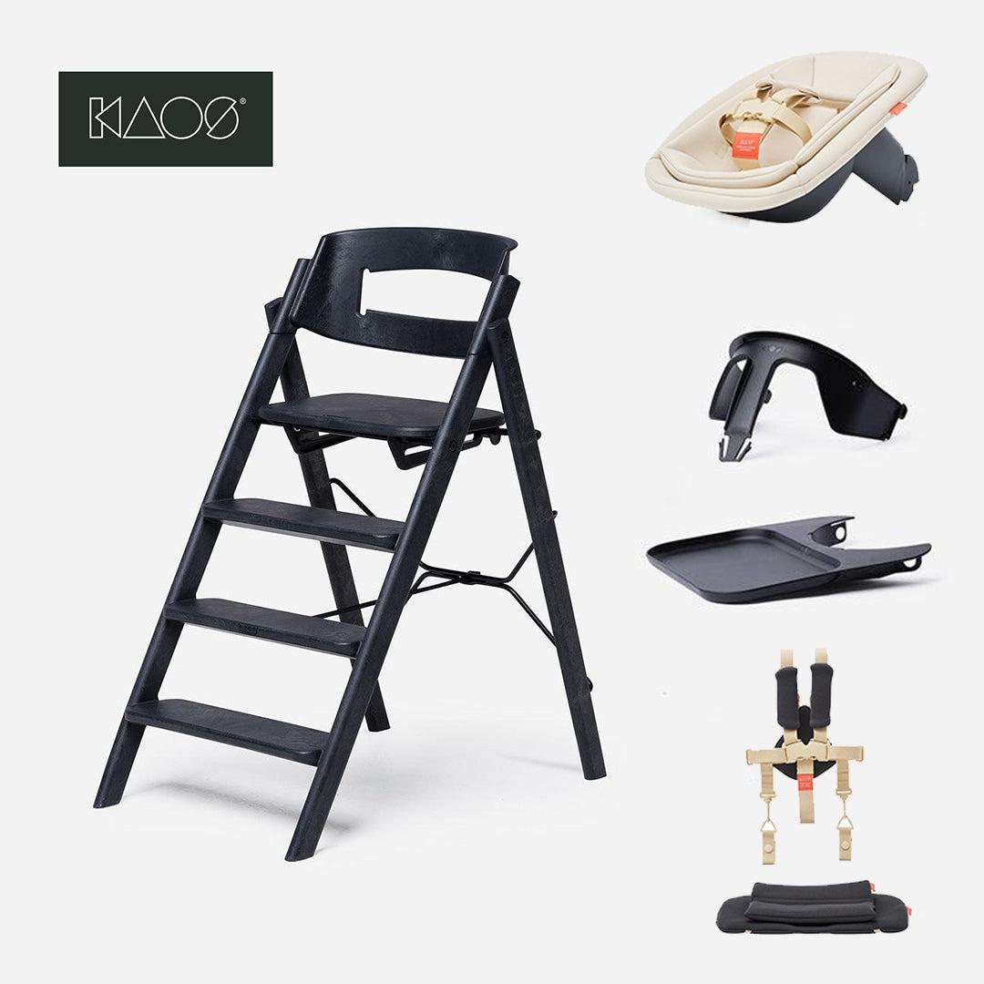 KAOS ReKLAPP® Highchair Complete Set-Highchairs-Charcoal Black/Plastic- | Natural Baby Shower