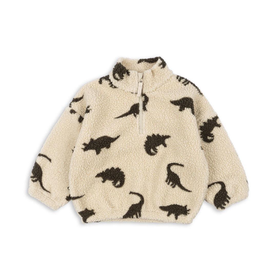Konges Slojd Jody Teddy Half Zip - Dino Silhouette-Coats-Dino Silhoutte-9m | Natural Baby Shower