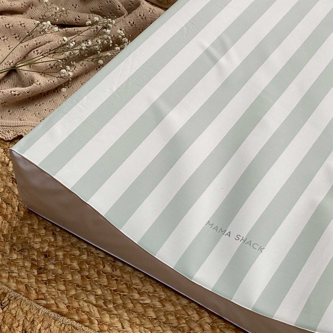 Mama Shack Anti Roll Changing Mat - Candy Stripe - Sage-Changing Mats-Candy Stripe - Sage- | Natural Baby Shower
