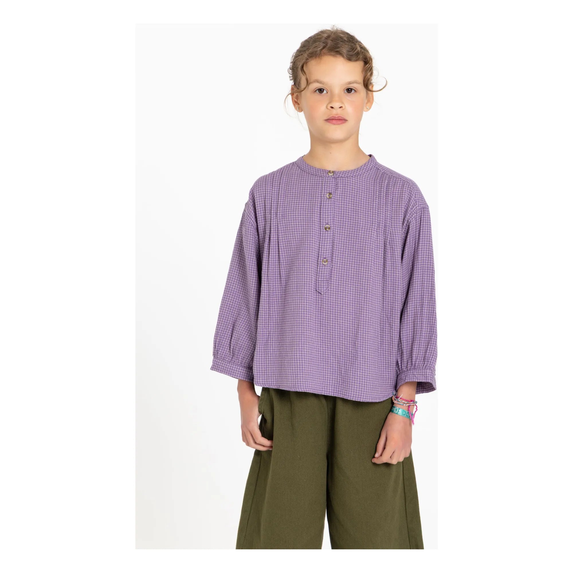 Hundred Pieces - Maxine Checkered Blouse | Lavender