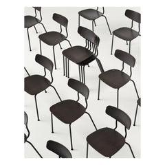 Vitra - Moca Chair - Chrome-Plated Base - Jasper Morrison | Dark Oak