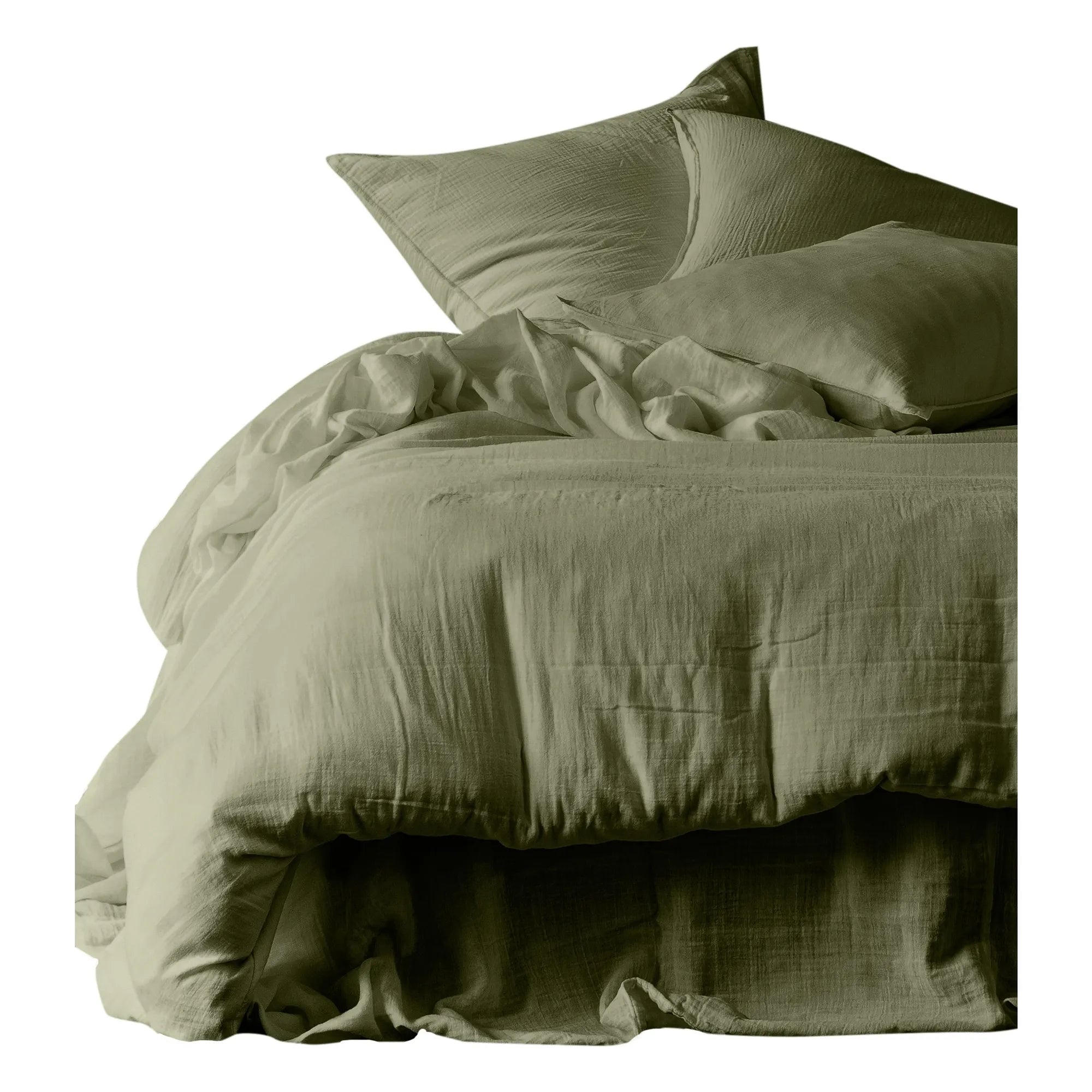 Haomy - Mykonos Cotton Gauze Elastic Fitted Sheet | Khaki