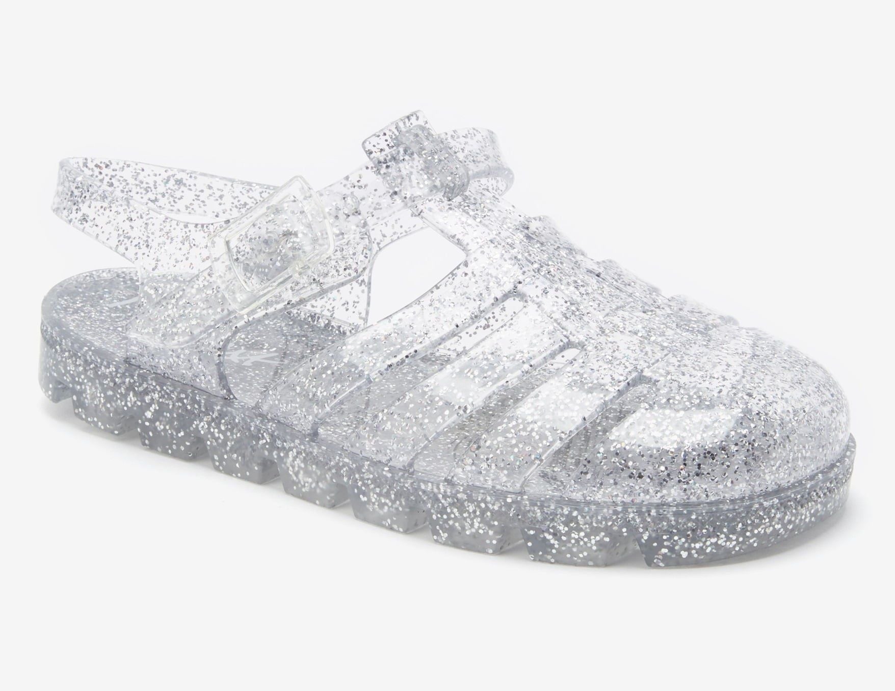 Next - Kids Jelly Glitter Silver Sandals - 28