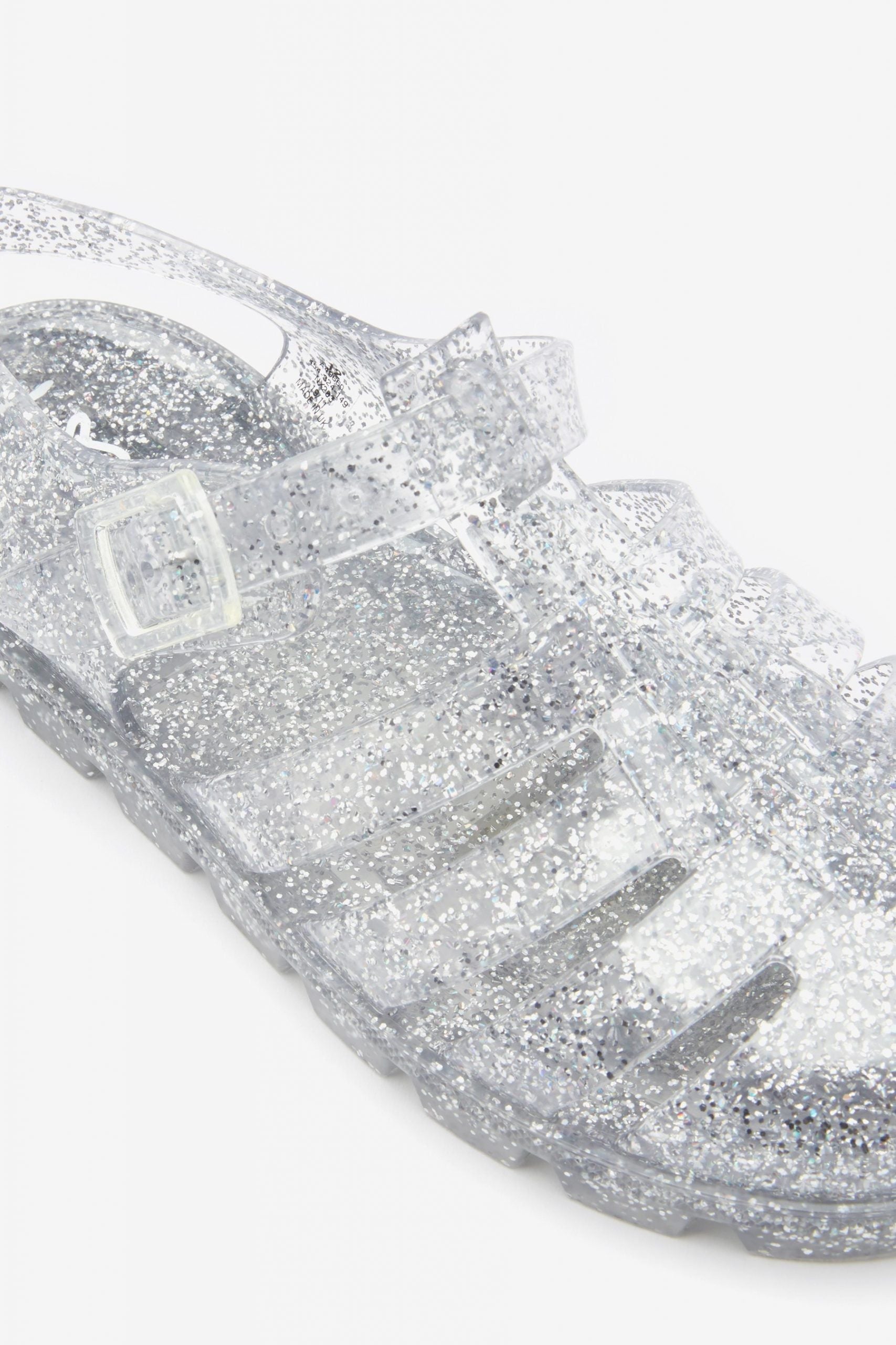 Next - Kids Jelly Glitter Silver Sandals - 28