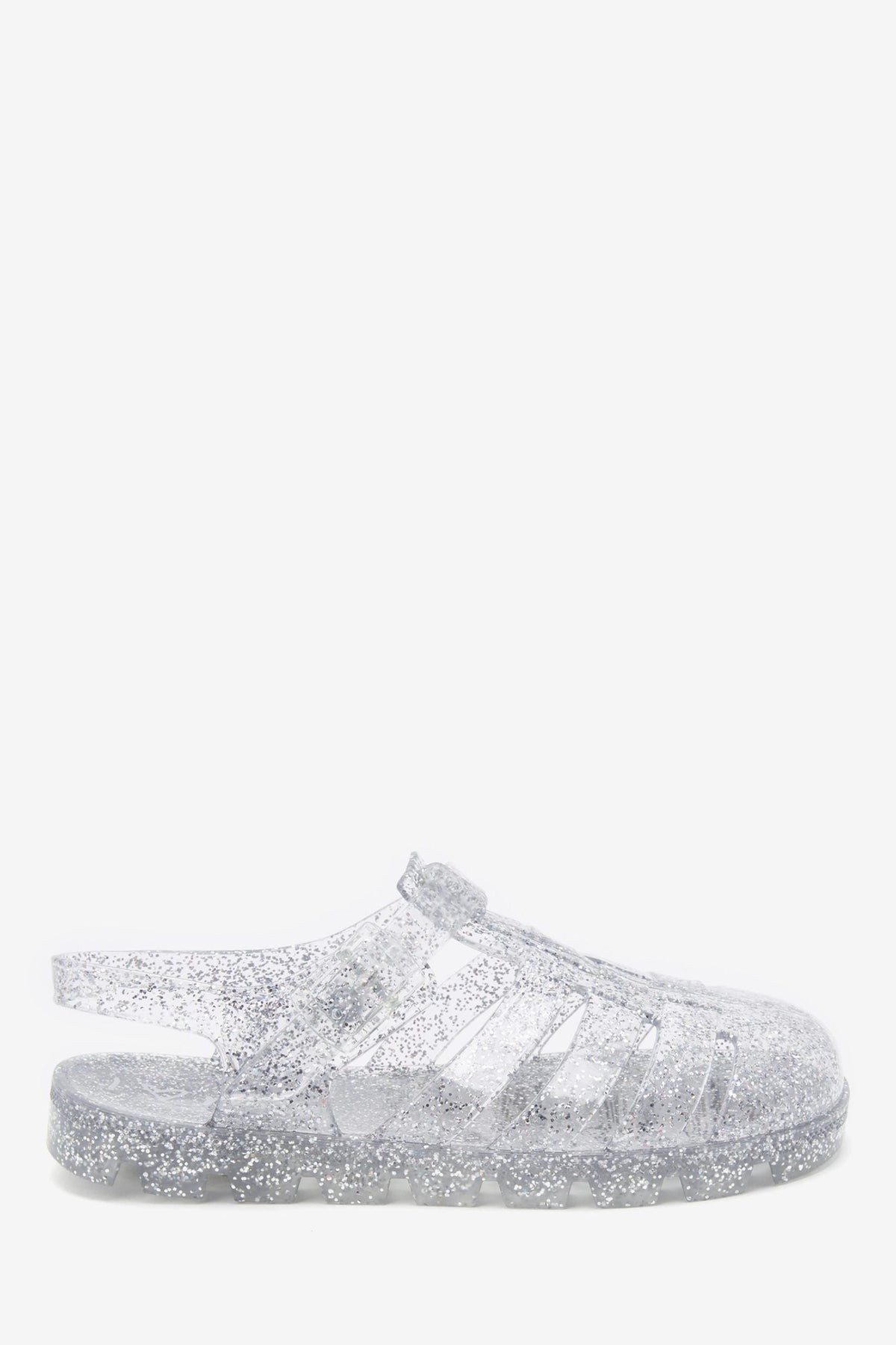Next - Kids Jelly Glitter Silver Sandals - 30.5 