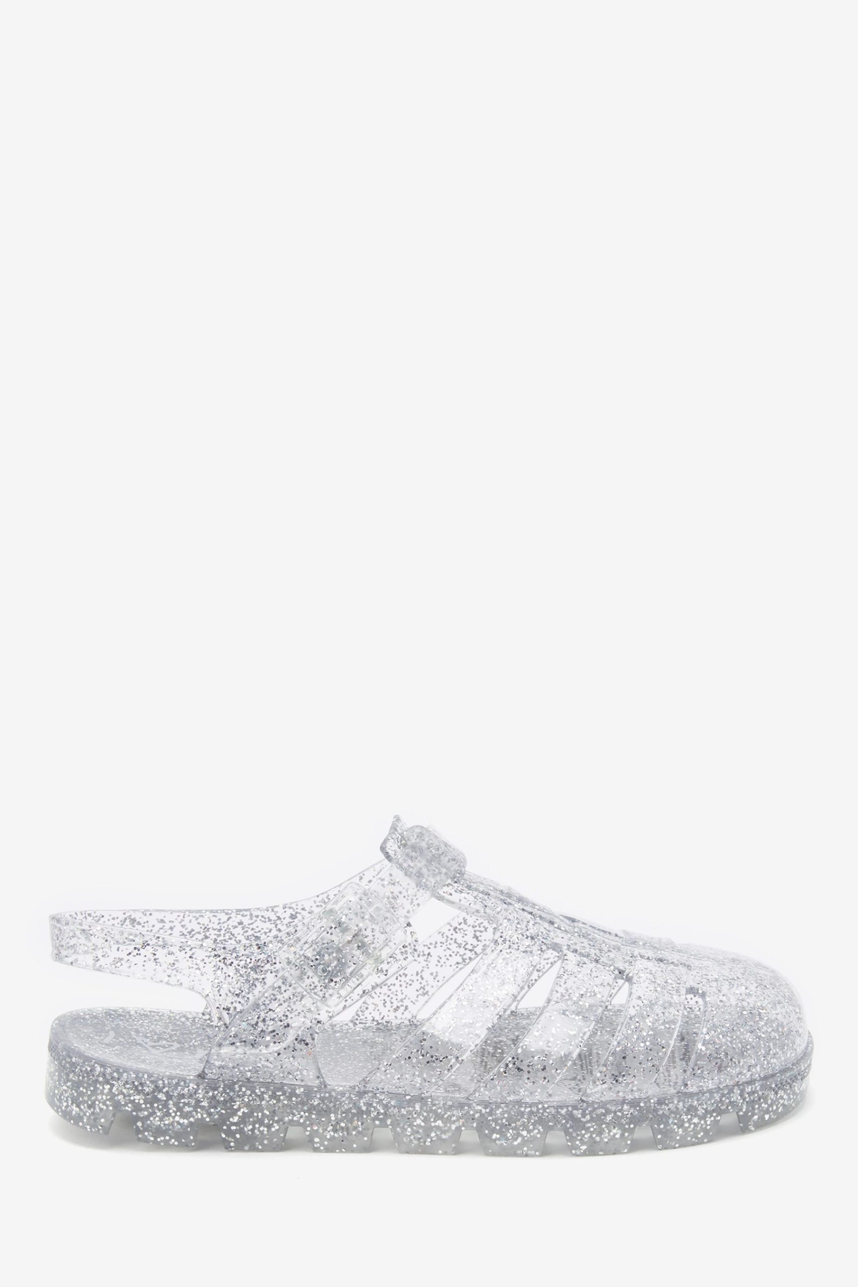Next - Kids Jelly Glitter Silver Sandals - 30.5 