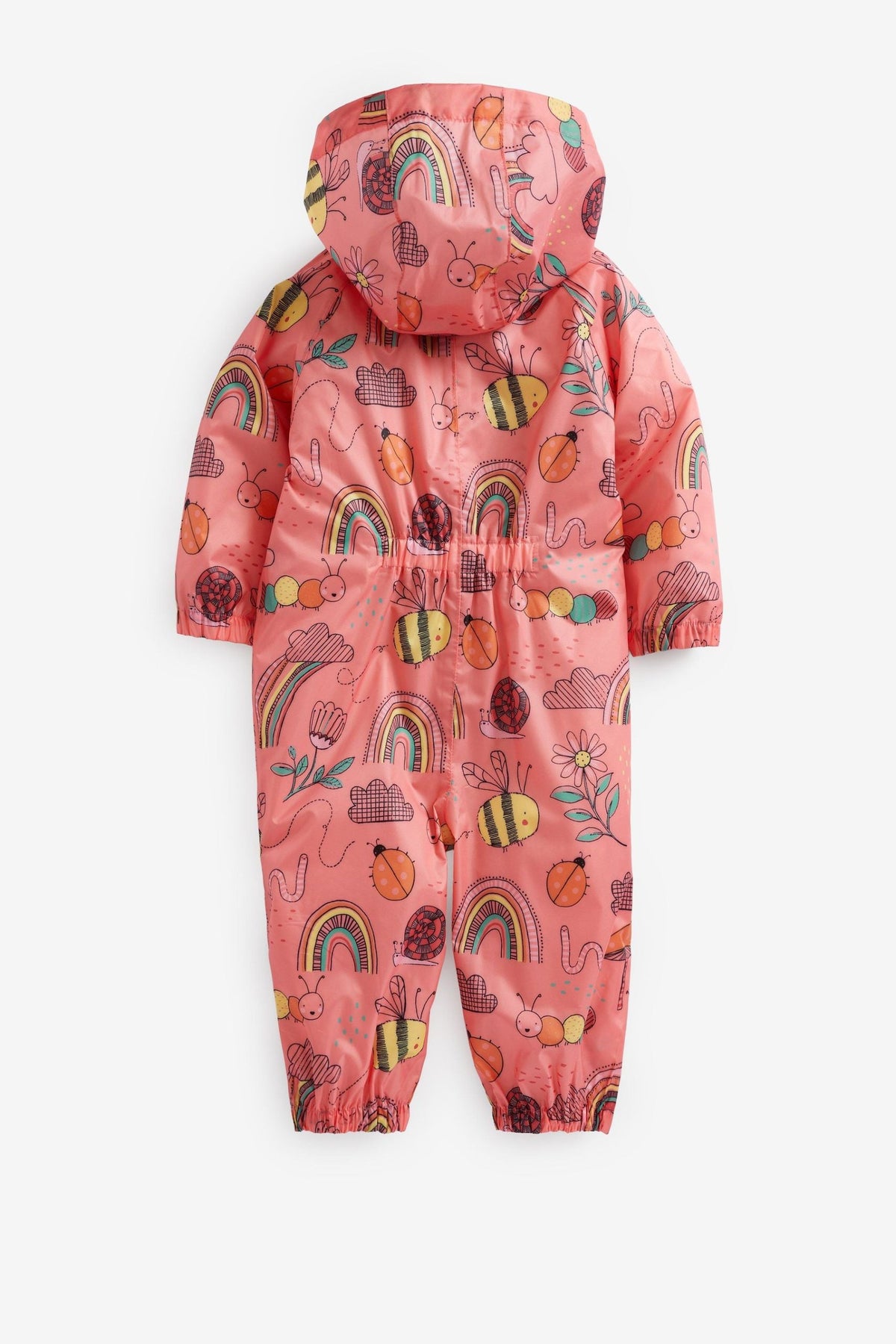 Next - Coral Pink Character Printed Child Raincoat - 12-18 Months 