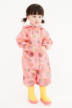 Next - Coral Pink Character Printed Child Raincoat - 6-9 Months 