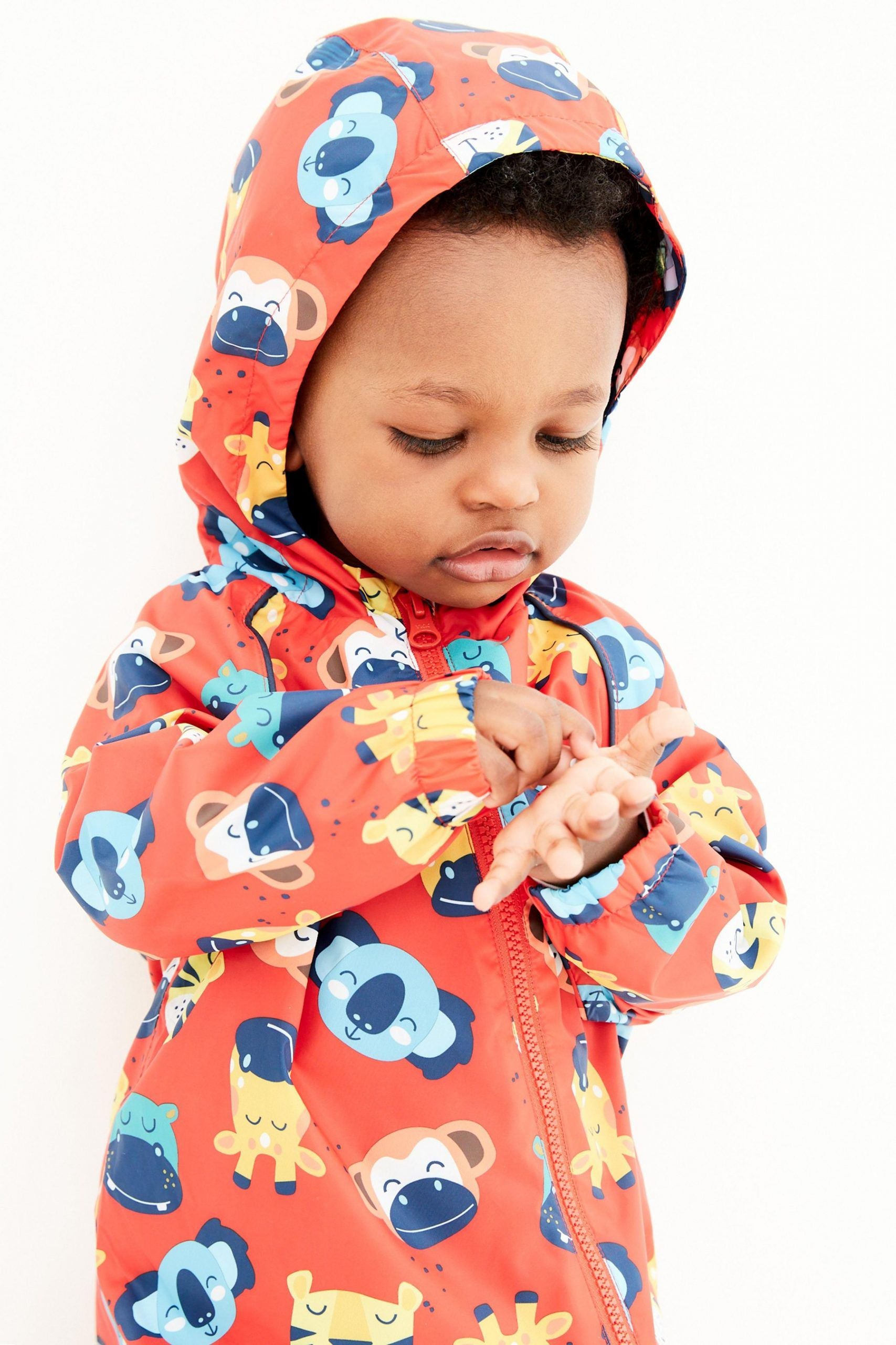 Next - Polar Lined Animal Patterned Children's Raincoat - 5-6 Years 