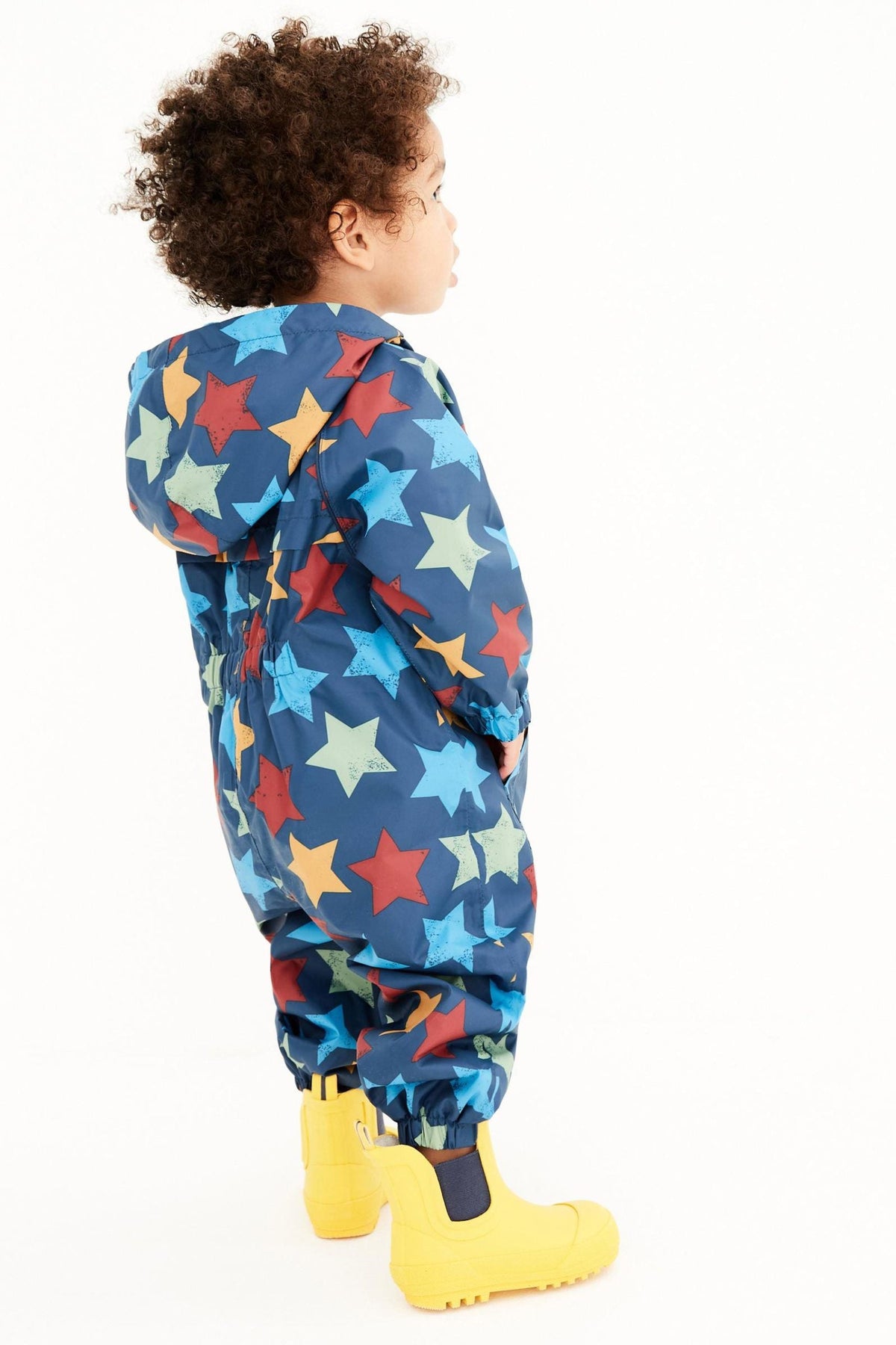 Next - Polar Lined Star Patterned Children's Raincoat - 3-4 Years 