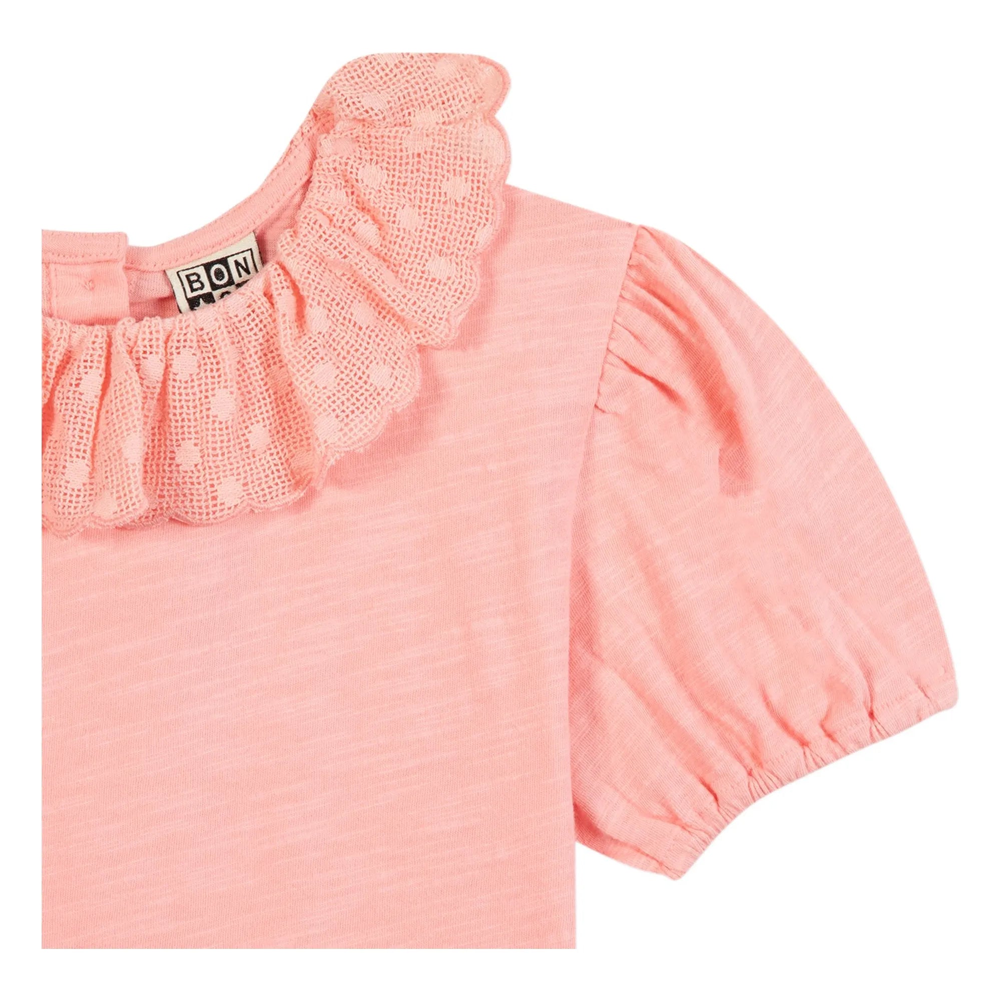 Bonton - Niris Embroidered Collar T-shirt | Dusty Pink