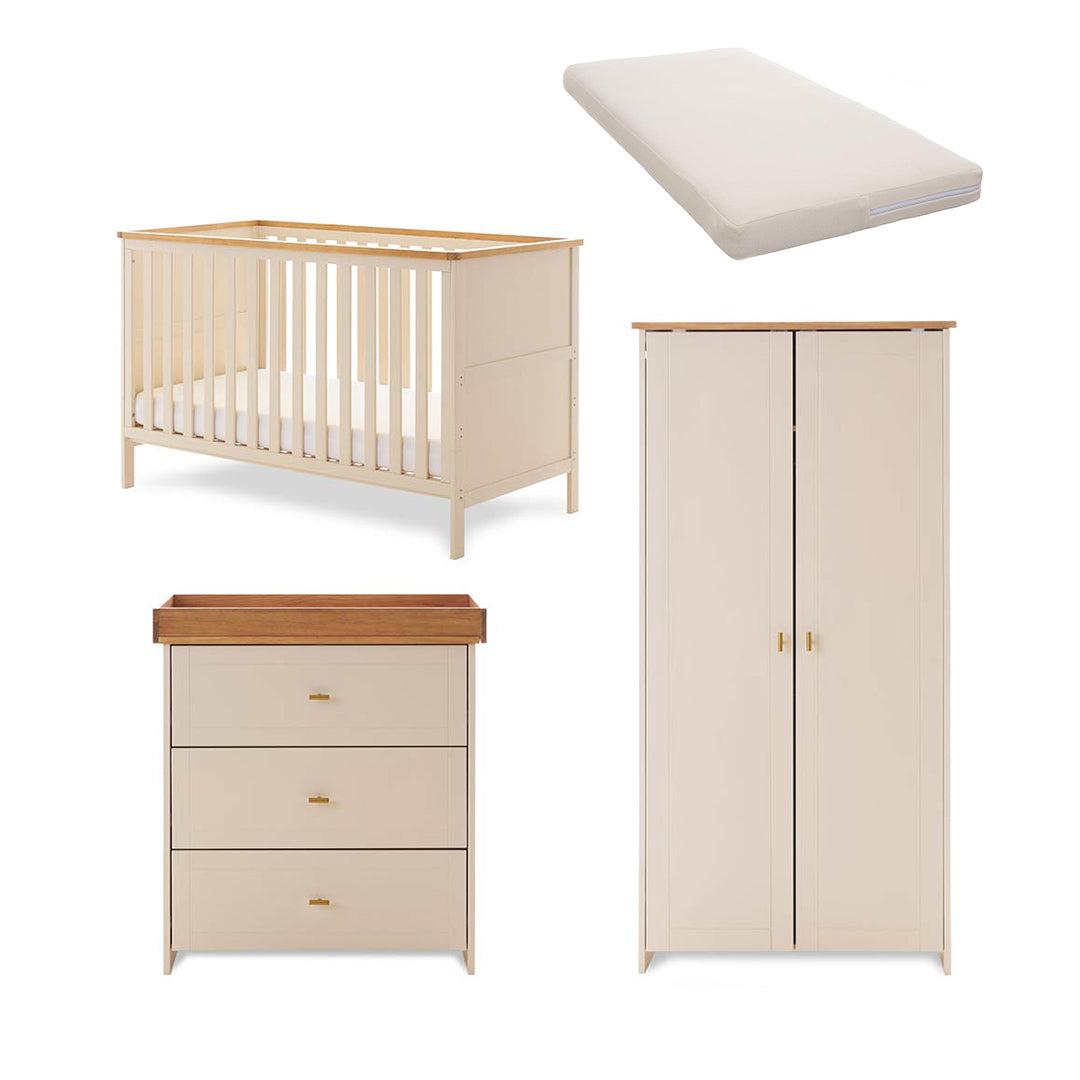Obaby Evie 3 Piece Room Set - Cashmere-Nursery Sets-Cashmere-No Mattress | Natural Baby Shower