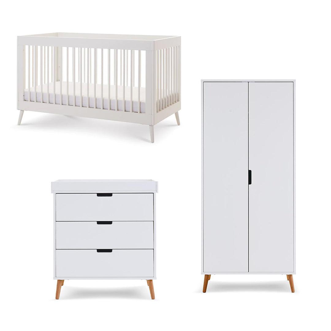 Obaby Maya 3 Piece Room Set - Nordic White-Nursery Sets-No Mattress- | Natural Baby Shower