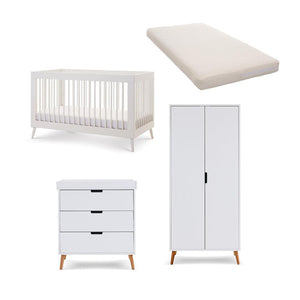 Obaby Maya 3 Piece Room Set - Nordic White-Nursery Sets-No Mattress- | Natural Baby Shower