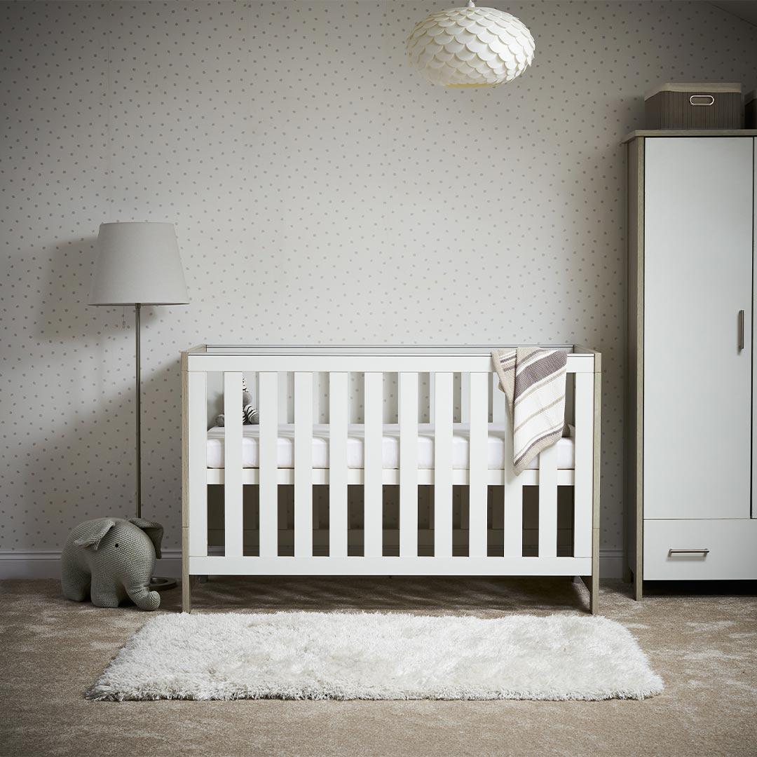 Obaby Nika 3 Piece Room Set - Grey Wash + White-Nursery Sets-Grey Wash & White-No Mattress | Natural Baby Shower