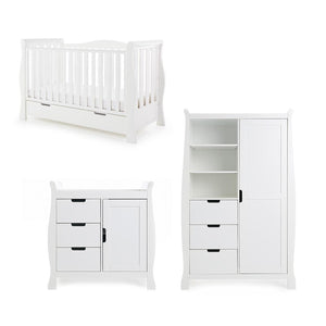Obaby Stamford Luxe 3 Piece Room Set - White-Nursery Sets- | Natural Baby Shower