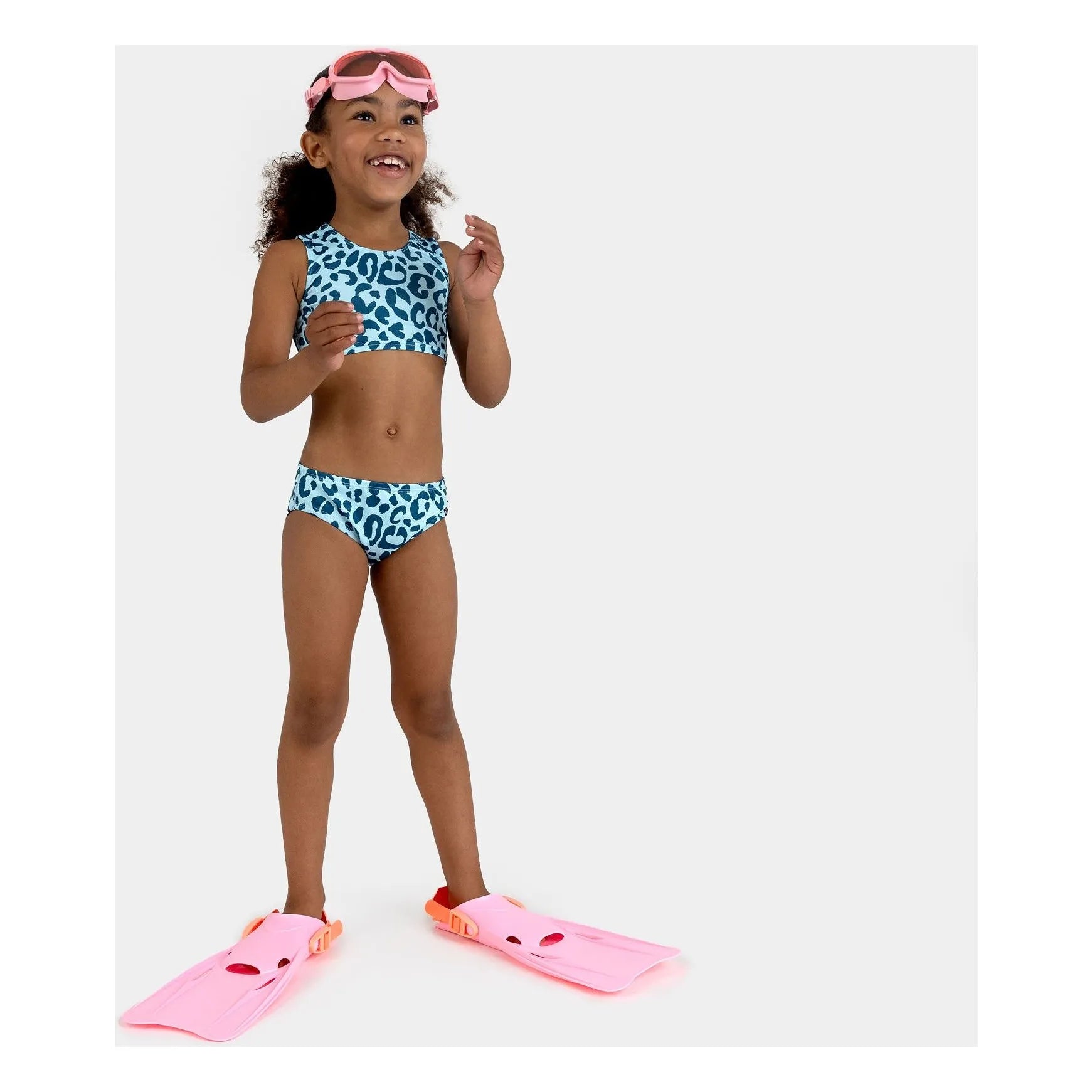 Beach & Bandits - Ocean Leopard 2-Piece UV-Protective Swimsuit Made from Recycled Fibers | Blue