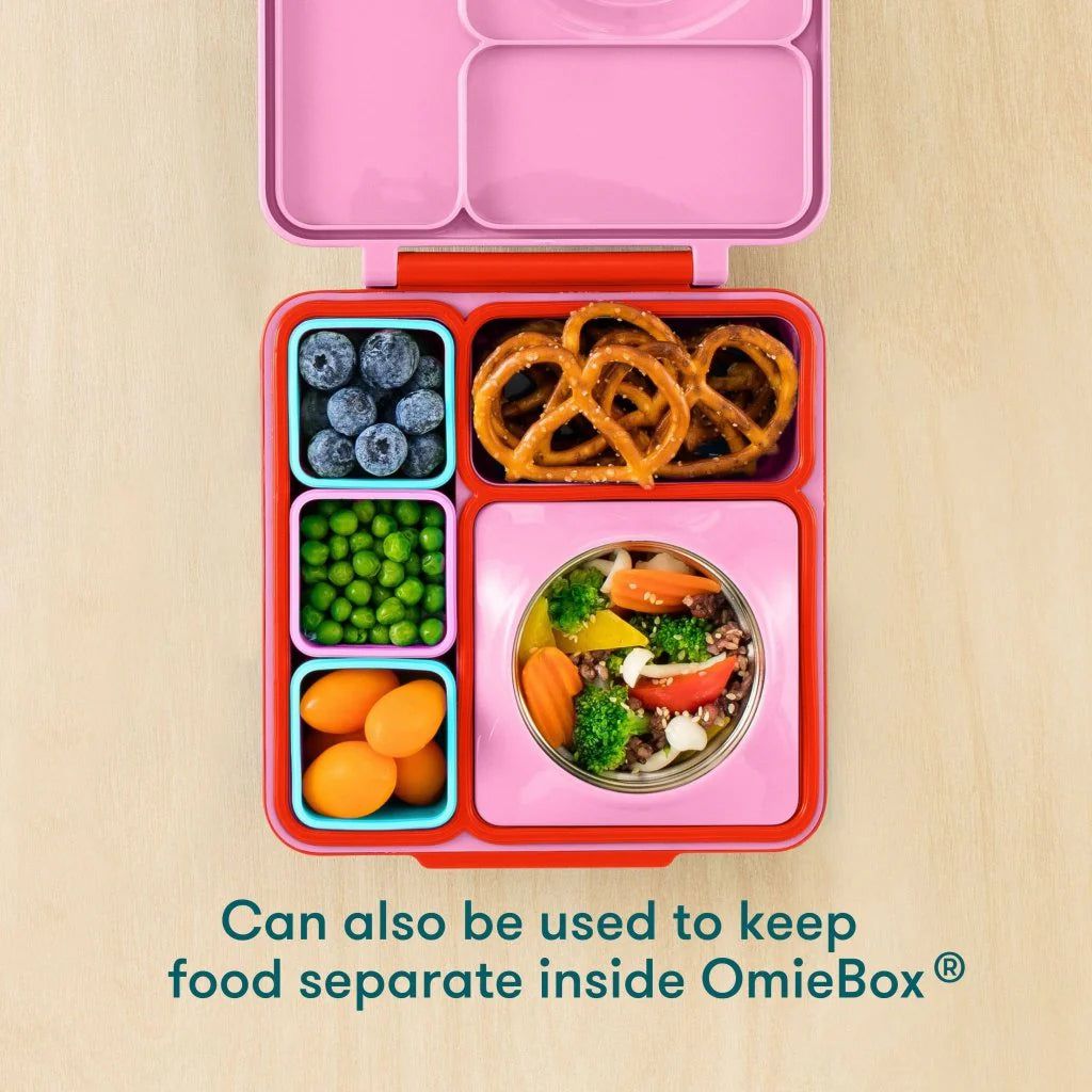 OmieBox Bento Box Inner Compartment Containers 2-Pack Red and Yellow