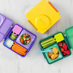OmieBox Bento Box Inner Compartment Containers 2-Pack Red and Yellow