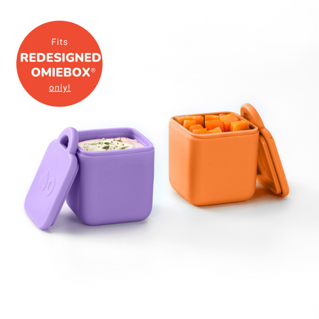 Omiebox - Bento Box Inner Compartment Containers 2pcs Purple/Orange